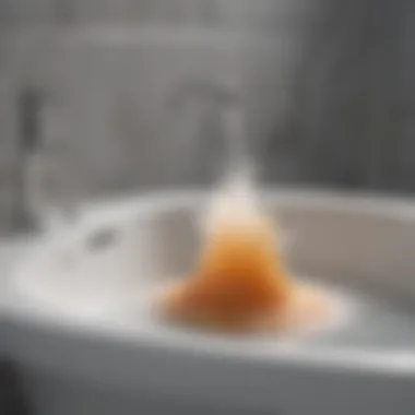 Chemical Reaction for Clog Removal Baking soda and vinegar mixture bubbling