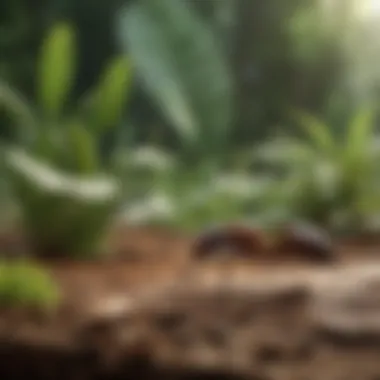 Diagram showing different ant species and their habitats