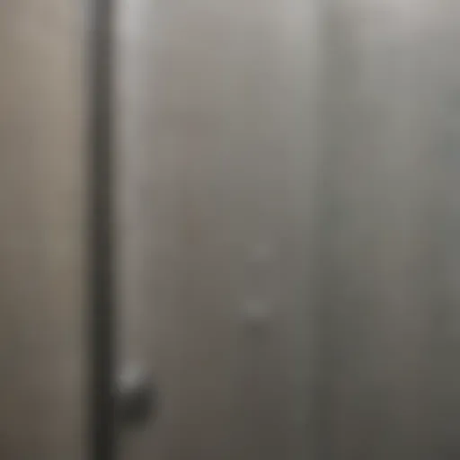 Close-up of a sparkling clean shower door reflecting light