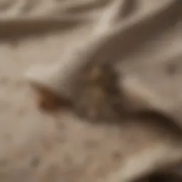 A close-up of moth larvae on clothing, highlighting signs of infestation.