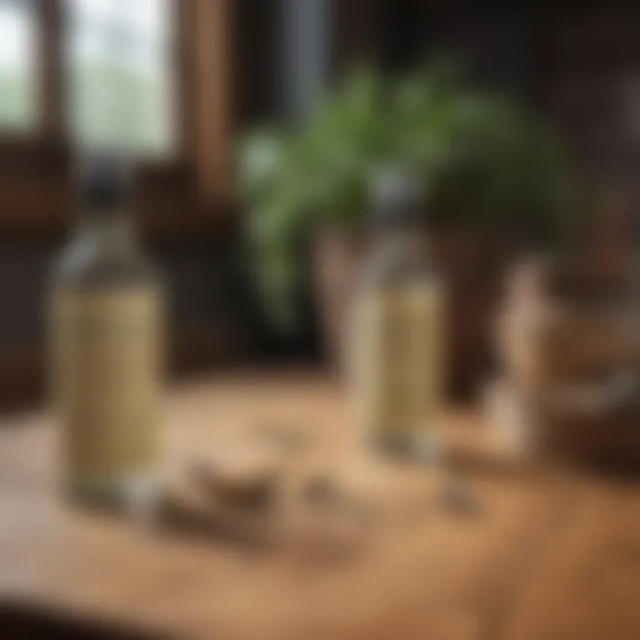 Natural moth repellents displayed on a wooden table, illustrating DIY solutions.