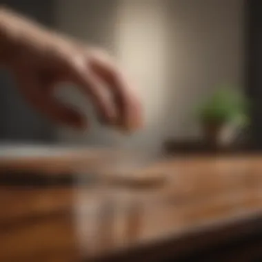 Demonstration of applying a natural remedy on wood surface