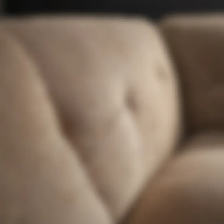 Close-up of a water stain on couch upholstery
