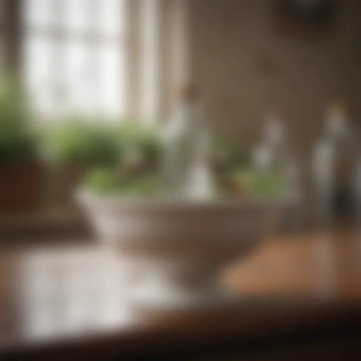 A decorative bowl of white vinegar placed strategically in a room