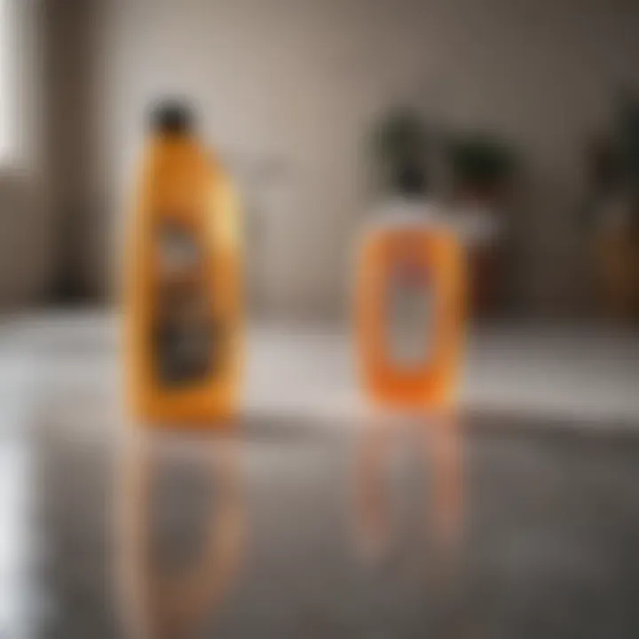Selection of cleaning products for ceramic floors