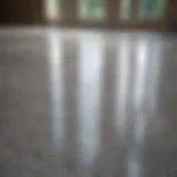 A shiny ceramic floor reflecting natural light