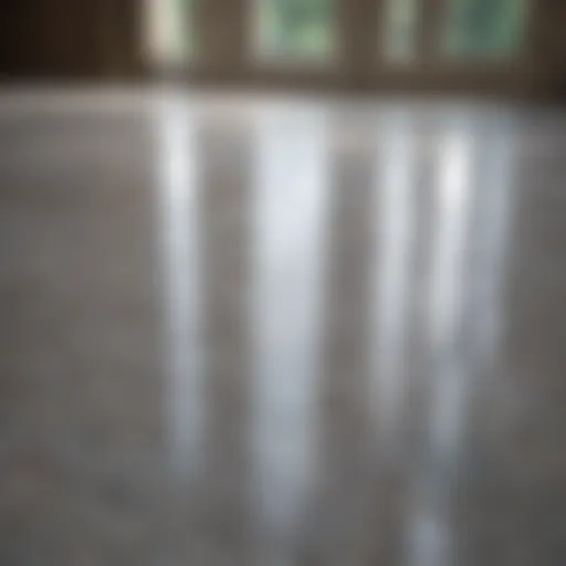 A shiny ceramic floor reflecting natural light