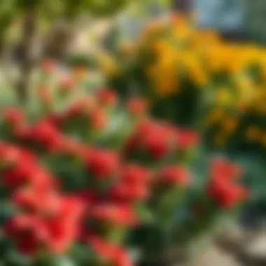 Vibrant small shrubs flourishing in partial shade