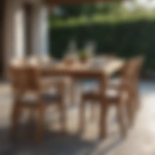 Elegant outdoor dining set made of teak wood