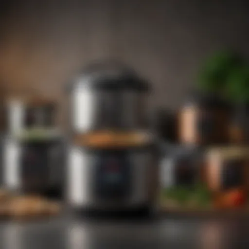 An elegant display of various instant pot models showcasing their sleek designs.