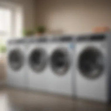 A comparison chart illustrating the efficiency ratings of different front load washer models.