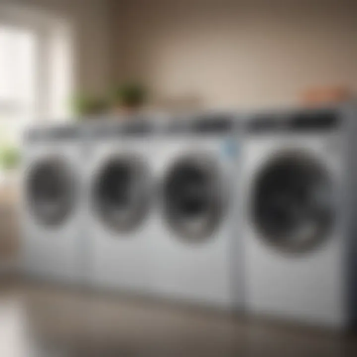 A comparison chart illustrating the efficiency ratings of different front load washer models.