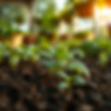 Close-up of a flourishing plant thriving in above ground soil