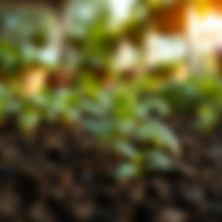 Close-up of a flourishing plant thriving in above ground soil