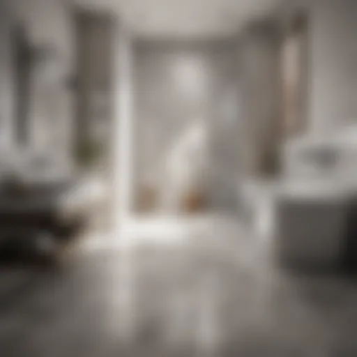 Elegant porcelain tiles showcasing a sleek bathroom design