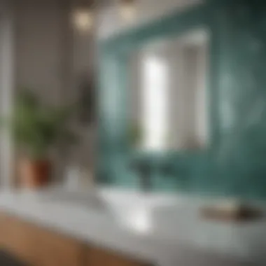 Recycled Glass: Sustainable Elegance in Bathrooms Stylish bathroom featuring recycled glass surfaces