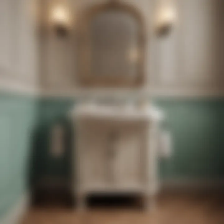 Vintage-style bathroom with classic wainscoting and intricate details