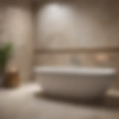 Luxurious natural stone tiles enhancing bathtub aesthetics