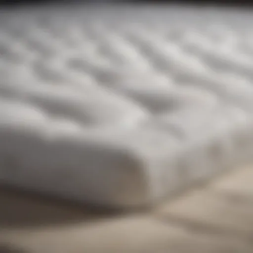 A close-up of a firm mattress showcasing its supportive surface.