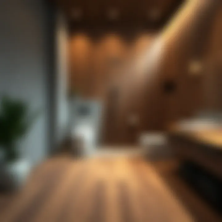 Elegant wooden shower floor enhancing bathroom aesthetics