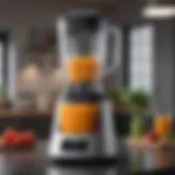 A high-end blender with a sleek design and digital controls