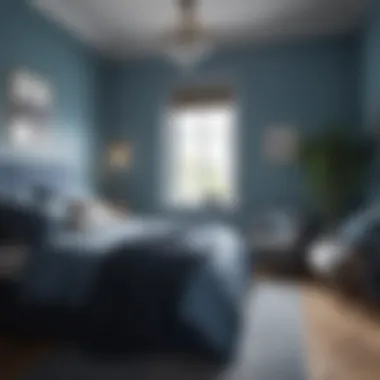 Tranquil Bedroom Featuring Shades of Blue Calming blue bedroom with various shades