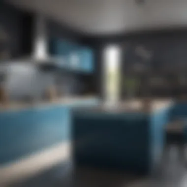Modern Kitchen Decorated in Blue Stylish blue kitchen showcasing innovative designs