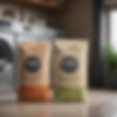 Comparison of Traditional and Chemical-Free Dryer Sheets A side-by-side comparison of traditional and chemical-free dryer sheets in a laundry setting.