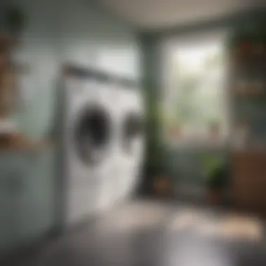 Eco-Friendly Laundry Room with Chemical-Free Options An eco-friendly laundry room featuring reusable dryer sheets and sustainable laundry products.