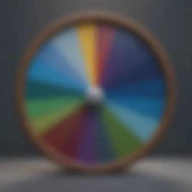 Color wheel displaying shades of blue and their complementary colors