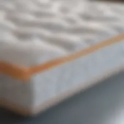 A cross-section view of a cooling mattress showcasing advanced materials that regulate temperature.