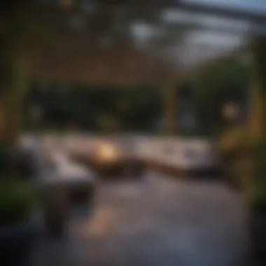 Cozy Outdoor Space for Entertaining A cozy outdoor space perfect for entertaining, inspired by global aesthetics