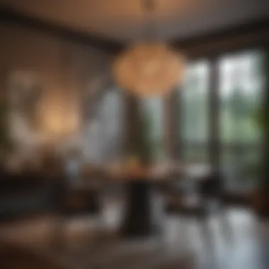 Dining Area with Diverse Cultural Influences Stylish dining area reflecting diverse cultural influences