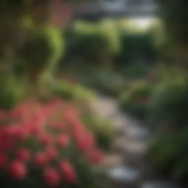 Vibrant Garden Featuring Cosmopolitan Plants A vibrant garden incorporating cosmopolitan plant species