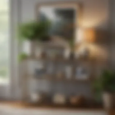 Artfully Arranged Console Table Artfully arranged console table with decorative items and plants.