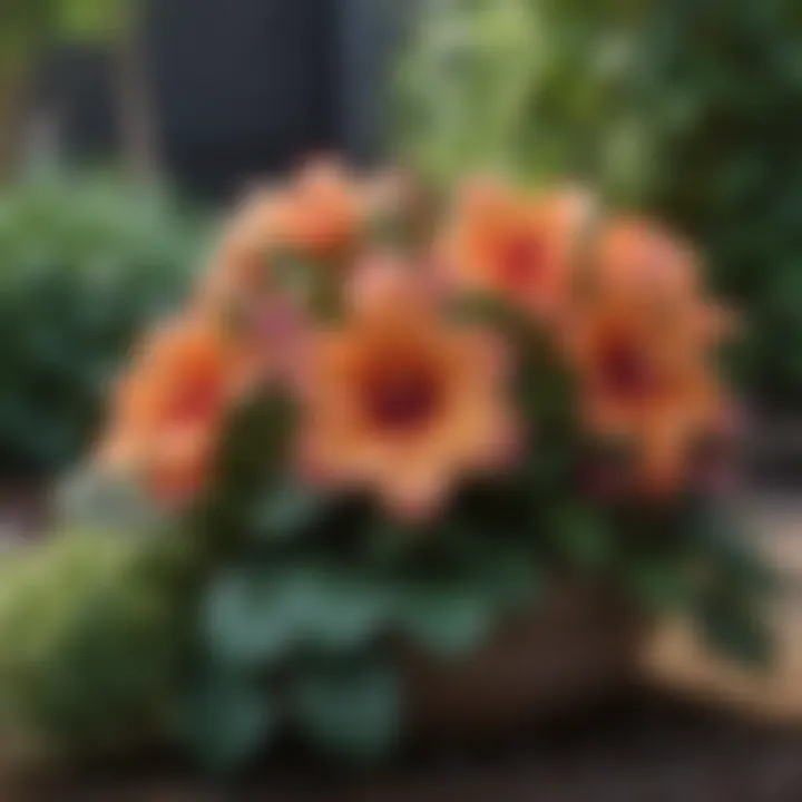 Colorful ornamental flowers enhancing garden beauty