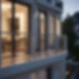 Elegant glass railing enhancing a modern balcony