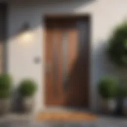 Stylish front door showcasing modern design elements