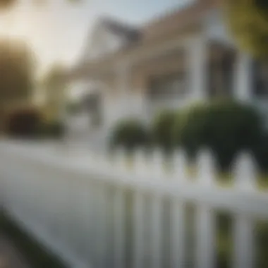 Charming White Picket Fence in a Quaint Setting Elegant white picket fence in a charming neighborhood