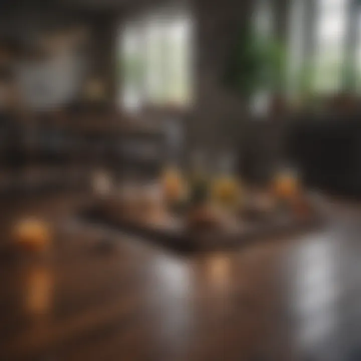 A cozy and inviting floor eating table arrangement with decor elements