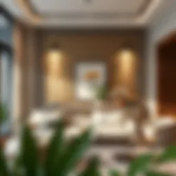 Elegant focal wall with artistic decor