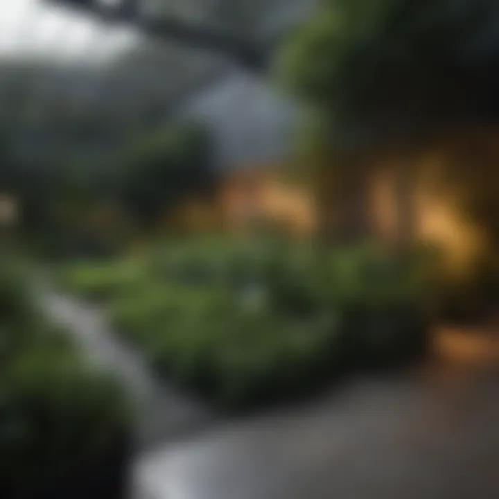Garden layout featuring strategic plant placement