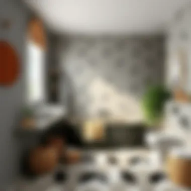 Cozy grey bathroom with natural elements