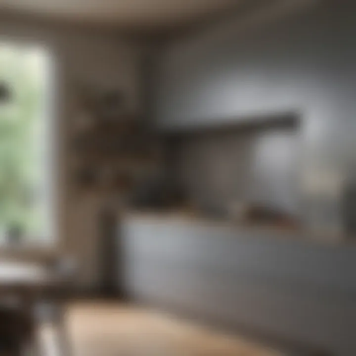 Beautifully integrated grey wooden cabinets in a kitchen design