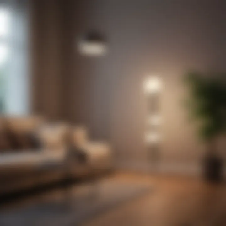 Modern floor lamp adding warmth to a living room