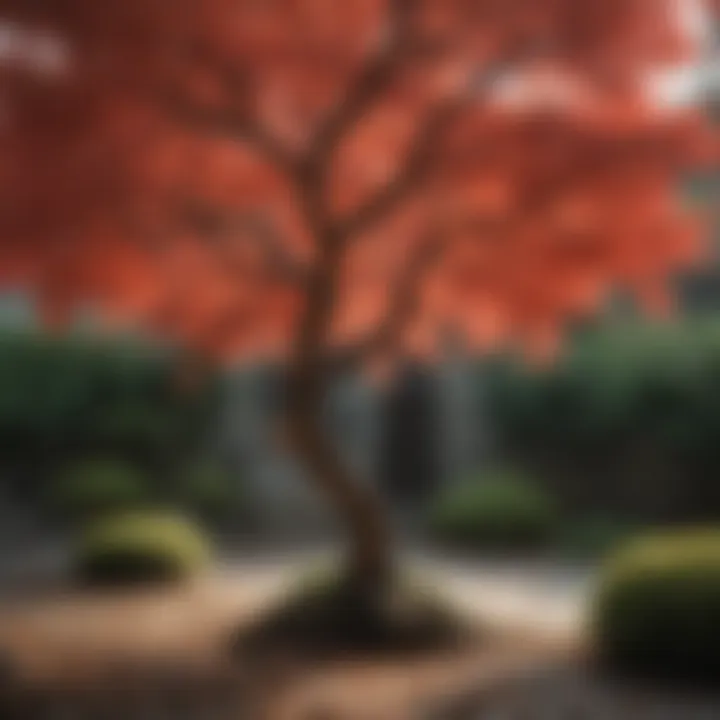 Healthy Japanese maple bush demonstrating proper care techniques