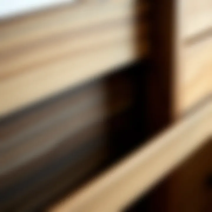 Close-up of console table materials and finishes