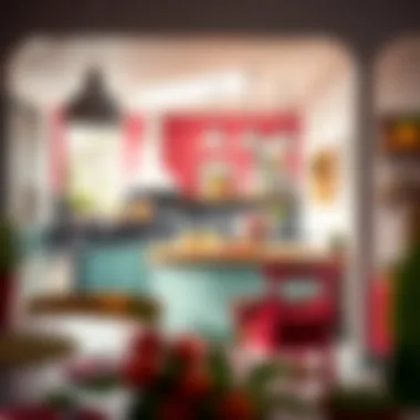 Bright kitchen with natural light and vibrant color palette