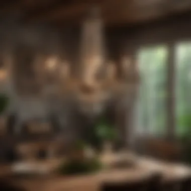 Vintage Chandelier in Cozy Dining Space Vintage chandelier adding charm to a cozy dining area