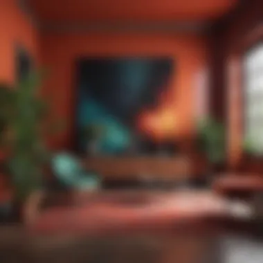 Bold colour combinations enhancing an artistic interior